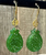25mm 18K Genuine Nephrite Jade Carved Oval Dangle Earrings
