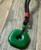 Image of 25mm Genuine Natural Nephrite Jade Square Donut Pendant on Cord