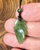 30mm Genuine Natural Nephrite Jade Leaf Pendant on Cord