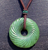 48mm Genuine Natural Nephrite Jade Spiral Donut Pendant on Cord
