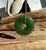 45mm Natural Untreated Dark Green Nephrite Jade Pi Donut Pendant on Cord