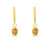 14K Yellow Gold Oval Citrine Dangle Birthstone Huggie Earrings