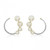 14K Yellow Gold Ascending Cultured Freshwater Pearl and Diamond fashion Earrings