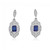 14K White Gold Emerald Cut Sapphire and Diamond Filigree Precious Earrings