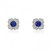 14K White Gold Round Sapphire and Diamond Filigree Precious Earrings