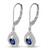 14K White Gold Teardrop Sapphire Precious Dangle Earrings