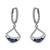 14K White Gold Precious Sapphire and Diamond Dangle Fashion Earrings