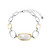 ELLE 6.5"+1.5" Sterling Silver "Allure" Two-Tone Mother-of-Pearl Bracelet