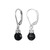 Image of Charles Garnier Sterling Silver Black Agate & CZ Drop Earrings