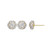 Image of Charles Garnier Two-Tone Sterling Silver Mesh CZ Knot Stud Earrings