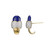 Image of Charles Garnier Two-Tone Sterling Silver Genuine Lapis & CZ J Hoop Earrings