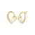 ELLE Gold-Plated Sterling Silver Armour Genuine Cultured Freshwater Pearl Heart Stud Earrings