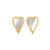 ELLE Gold-Plated Sterling Silver Long Love Mother-of-Pearl Heart Stud Earrings