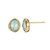 Image of ELLE Sterling Silver "Treasure" Two-Tone Lab-Created Doublet White Crystal & Amazonite Stud Earrings