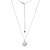 ELLE 17"+2" Sterling Silver "Glimmer" Petite Kite-shape CZ Pendant On Faceted Rolo Chain Necklace