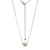 Image of ELLE 16"+2" Sterling Silver "Treasure" Two-Tone Doublet Crystal & Amazonite w/ CZ Pendant Diamond-cut Cable Chain Necklace