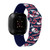Image of Game Time Cleveland Guardians HD Watch Band Compatible with Fitbit Versa 3 and Sense - Repeating with Text