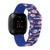 Image of Game Time Texas Rangers HD Watch Band Compatible with Fitbit Versa 3 and Sense - Repeating with Text