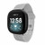 Image of Game Time Cleveland Guardians Engraved Silicone Watch Band Compatible with Fitbit Versa 3 and Sense (Gray)