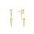 Ania Haie Point Stud Ear Jackets Gold-Plated Sterling Silver