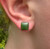 8mm Sterling Silver Square Natural Untreated Canadian Nephrite Jade Stud Earrings