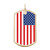 USA Flag Military Dog Tag-Style Charm (Choose Metal) by Rembrandt
