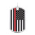 USA Flag with Red Stripe Military Dog Tag-Style Charm (Choose Metal) by Rembrandt