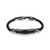 8.5 inch Mens Sterling Silver Black-Coated Bracelet w/ Genuine Black Sapphire