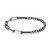 Additional view 2 of 8.5 inch Mens Brushed Gun Metal Sterling Silver Italian Half Paper Clip Chain / Half Bead Bracelet