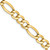 14K Yellow Gold 24 inch 7.3mm Hollow Figaro with Lobster Clasp Chain
