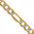 14K Yellow Gold 6.5mm Hollow with Rhodium Pave Figaro Chain PWC150-20