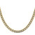 14K Yellow Gold 24 inch 5.2mm Hollow with Rhodium Pave Curb with Lobster Clasp Chain