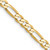 14K Yellow Gold 24 inch 4mm Flat Figaro with Lobster Clasp Chain