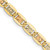 14K 24 inch 3.8mm Tri-color Gold Pave Valentino with Lobster Clasp Chain