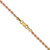 14K Tri-color Gold 20 inch 2.5mm Diamond-cut Rope with Lobster Clasp Chain