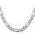 30" Sterling Silver 8mm Pave Flat Figaro Chain Necklace