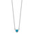 Sterling Silver Rhodium-plated Created Opal Heart w/ 4in ext. Choker