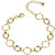 ELLE Jewelry - 6.75"+1.5" Gold-Plated Sterling Silver Swirl Circle Link Bracelet