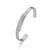 ELLE Jewelry - Rhodium-Plated Sterling Silver Goddess Collection Cuff Bracelet with Flowing Lines