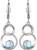 ELLE Jewelry - Rhodium-Plated Sterling Silver Swirl Leverback Drop Earrings w/ Genuine Blue Topaz