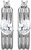 ELLE Jewelry - 20mm Rhodium-plated Sterling Silver Hoop Earrings w/ Single Pear-Shape Cubic Zirconia (CZ)