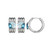 ELLE Jewelry - 20mm Rhodium-plated Sterling Silver Hoop Earrings w/ Genuine Pear, Marquise & Round Blue Topaz