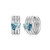 ELLE Jewelry - 20mm Rhodium-plated Sterling Silver Hoop Earrings w/ Genuine Pear, Marquise & Round Blue Topaz