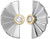 ELLE Jewelry - 25mm Rhodium-Plated Sterling Silver and Yellow Gold-Plated Cubic Zirconia Fan Design Earrings