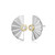 ELLE Jewelry - 25mm Rhodium-Plated Sterling Silver and Yellow Gold-Plated Cubic Zirconia Fan Design Earrings