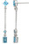 ELLE Jewelry - Rhodium-Plated Sterling Silver Swiss Blue Topaz and Lab-Created White Topaz Long Drop Earrings