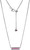 ELLE Jewelry - 19" Adjustable Rhodium-Plated Sterling Silver Barrel Necklace with Lab-Created White Sapphire, Lab-Created Ruby, and Lab-Created Blue Sapphire