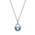 ELLE Jewelry - 16 inch+3 inch Rhodium-Plated Sterling Silver Pendant Necklace with Lab-Created Blue Quartz Cabochon and Cubic Zirconia Accents