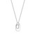 ELLE Jewelry - 17 inch+3 inch Rhodium-Plated Sterling Silver Rectangular Drop Pendant Necklace with Cubic Zirconia