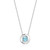 ELLE Jewelry - 17 inch+3 inch Rhodium-Plated Sterling Silver Swirl Round Pendant Necklace with Genuine Blue Topaz
